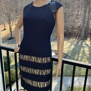 Aftershock London NWT navy sleeveless fitted dress